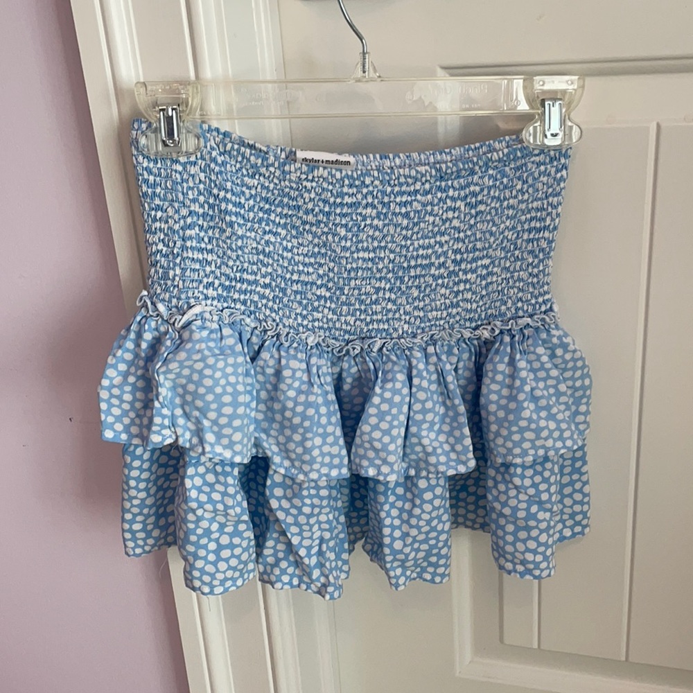 Isabelle’s Cabinet light blue polkadot skirt